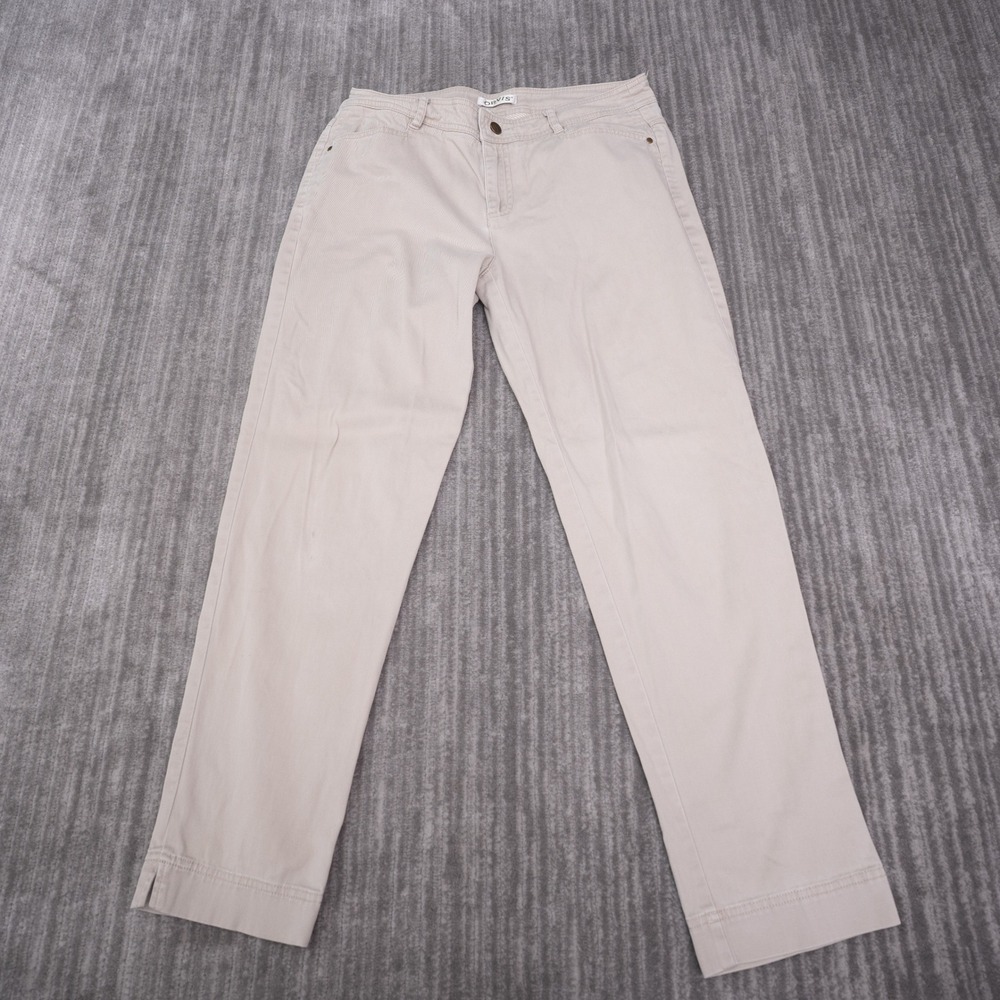 Orvis Chino Pants Womens 8 Tan Excellent Straight Leg Stretch Cotton Khaki